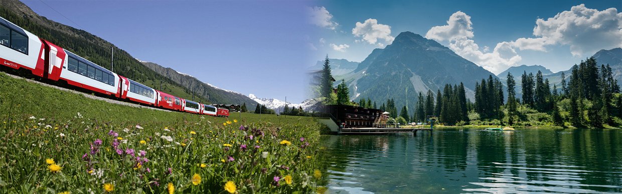 Traumurlaub in Graubünden mit Glacier- und Bernina Express - grandiose Bergwelt